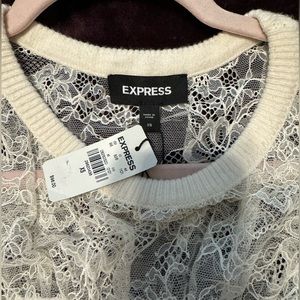 Express lace bell sleeve top
